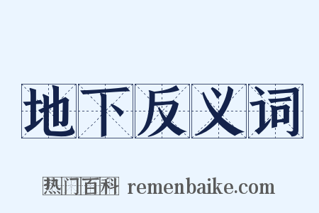 地下反义词是什么意思的图片